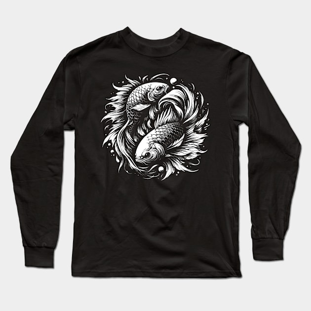 Pisces zodiac sign astrology Long Sleeve T-Shirt by Batshirt
